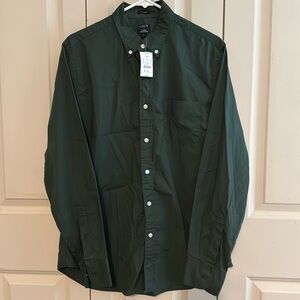J. Crew men’s shirt size medium hunter green NEW WITH TAGS